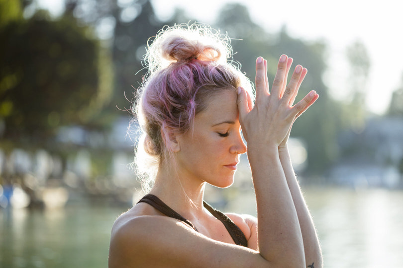 Woman meditating