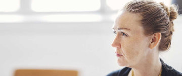Woman looking aside