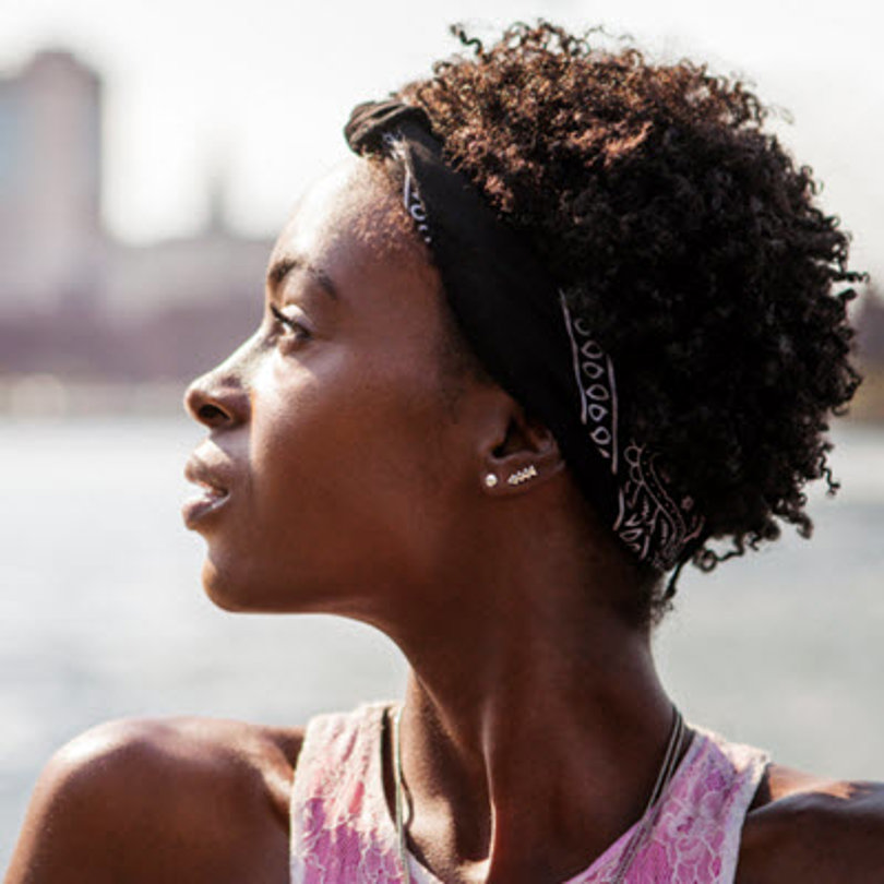 Woman wearing a bandana